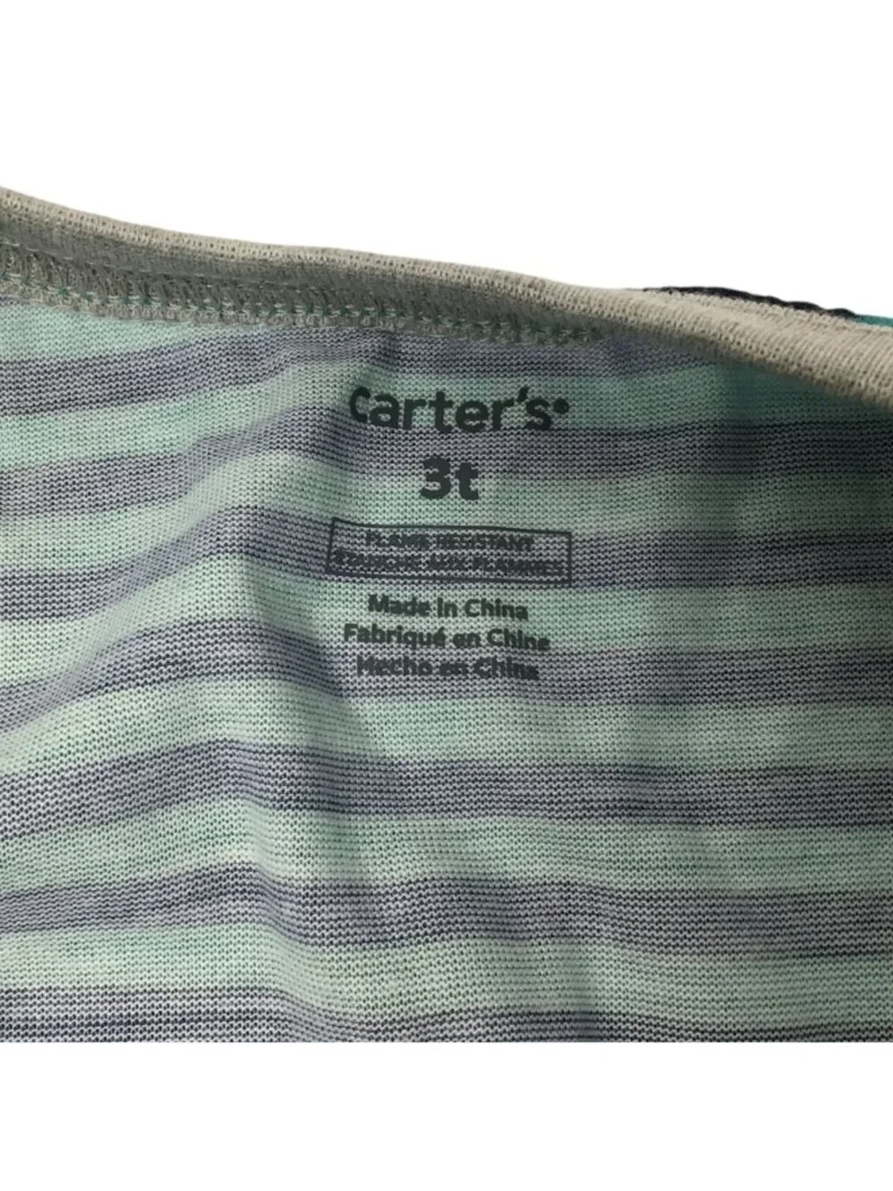 Carters 3T Striped Excavator Graphic Footed Pajamas